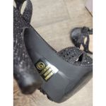 Delicious High Heels Ankle Strap Rhinestone Open Toe Buckled ADDUP Shoes 9 Black Photo 4