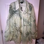 Alfani shear green button up blouse with dark green accents‎ size 4x NWT Photo 2