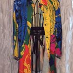 Womens S shirt Floral Print Button Collar Long Shirt Photo 5