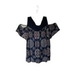 Torrid  Super Soft Crew Neck Eyelet Yoke Cold Shoulder Top Navy Blue size 2x Photo 1