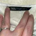 ZARA  Women's White Linen Blend Knotted Crossover Crop Lightweight Top Sz M Photo 11