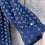 Talbots Women's Button Down Shirt, Size Unknown, Blue Anchor Print Photo 3