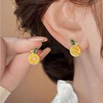 Lemon Earrings Gold Photo 3