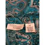Allison Brittney Shift Dress Womens Medium Blue Paisley Square Neck Stretch Photo 4