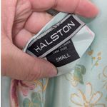 Vintage Halston Floral Satin Slip Dress Night Gown Blue Nightie Womens Small Photo 2