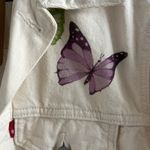 Levi's NWT Women's Ex-Boyfriend Trucker Jacket Butterfly Detail Cream Cotton XS Photo 4