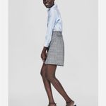 ZARA Black and Gray Plaid Mini Skirt Photo 2
