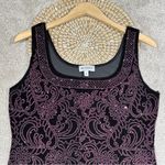 Metaphor  Black Purple Sparkly Beaded Sequin Pattern Tank Top Velvet Whimsigoth L Photo 1