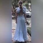 Mac Duggal  Ruffle Tiered Cut Out Chiffon Gown in Powder Blue 6 Photo 5