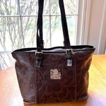 IMEDICI Firenze Leather Tote Purse Shoulder Bag Zip Around Italian Medium Size Brown Photo 0