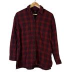 Madewell Oversized Flannel Button Down Shirt Size S Red Plaid 100% Cotton Tomboy Photo 1