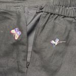 Coldwater Creek  Capri Pants Size 12 Black Embroidered Summer Butterflies Photo 6