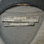 AllSaints Black Sleeveless Shirt Dress Italian Cloth Button Front Pockets Size 2 Photo 2