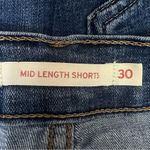 Levi's  Shorts Womens Size 30 Dark Wash Blue Denim Mid Length Roll Up Distressed Photo 7