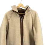 Avec Les Filles Women’s Reversible Faux Shearling Hooded Coat Brown Tan Size S Photo 4