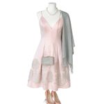 Carmen Marc Valvo Infusion Fit & Flare Pink Satin Cocktail Dress Size 10 NWT Photo 2