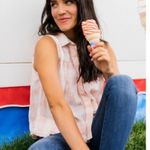 Free People  Hey There Sunrise Tank Top gingham plaid check pink white sz S Photo 2