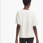 MM.LaFleur The Coleman Top Short Sleeve Knitted Gray Ivory Textured Stripe Sz XS Photo 2