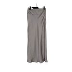 Free People  Normani Satin Silver Metallic Effect Midi Skirt Flowy Lightweight 2 Photo 14