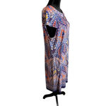 Liz Claiborne  Size 16 Multicolor Paisley Print Dress Short‎ Sleeve Boho Chic Photo 3