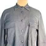 Vintage Harve Benard Gray Utility Shirt Jacket Button Front Stretch Minimalist Size 8 Photo 1