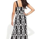 INC Beaded Crochet Geometric Print Maxi Dress Empire Waist black white X-small Photo 3