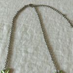 Silver Tone & Green/Blue Floral Necklace Photo 5