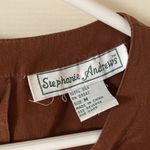 Vintage Stephanie Andrews Brown 100% Silk Short Sleeve Skimming Blouse Medium Photo 1