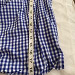 J.Crew  blue gingham plaid off the shoulder blouse sz 4 Photo 3