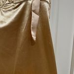 Free People  Casino Got Glam Tie Strap Gold Satin Midi Dress Photo 8