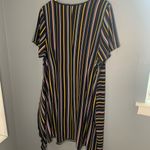Eloquii black striped asymmetrical ruffle dress Photo 5