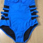 Venus New Women’s Super Sexy 1pc Sheer Sides Swimsuit Blue Size 24 Photo 2