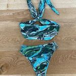 No Brand Bikini is Green and Blue Marble Swirl Photo 0