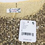 Free People FREE PEOPLE Gold Rush Sequin Long Sleeve Top Tee Metallic Party Size Small New Photo 7