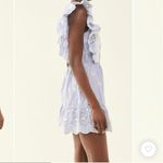 BB Dakota  NWT Ruffled Embroidered Eyelet Blue & White Dress Medium Photo 2