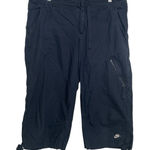 Nike  Capri Cropped Cargo Pants Womens Black Drawstring Activewear‎ Large Photo 0