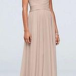 David's Bridal David Bridal Elegant One-Shoulder Beige Dress 6 Photo 0