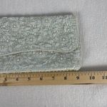 Vintage Handmade Floral Beaded Sequins Satin‎ Clutch White Photo 6