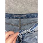 American Eagle  Jean Mom Shorts Womens Size 6 Blue Distressed Roll Cuff High Rise Photo 2