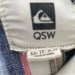 Quiksilver  Blouse Womens Linen Half Button Up Loose Fit Shirt Size XS Photo 5