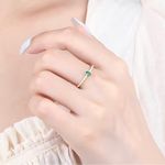 Sterling Silver NIB - Green Stone Gold Tone  Ring. Photo 1