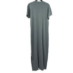 Club Monaco Dress Maxi Ribbed Tea Dyed Mock Neck Stretchy Teal Womens Size XL Photo 3