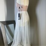 White Fox Boutique sheer Polka Dot maxi Dress in cream and White Photo 6