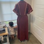 Free People Samantha Embroidered Puff Sleeve Button Front Maxi Dress Medium Photo 14