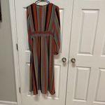 Charlotte Russe  Orange Blue Striped Dress Peek A Boo Sleeve Vacation Wear Size M Photo 11