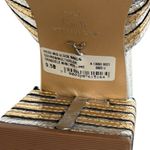 NWOT Arezzo Leather Heidi Heeled Sandals Silver Gold Size 9.5 Photo 6