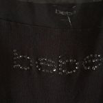 Bebe NWT  Bodycon part illusion dress logo rhinestones RIB KNIT Photo 2