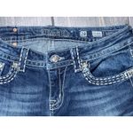 Miss Me  Jeans Womens Size 28 Boot Cut Low Rise Dark Wash Bling Western Cowgirl Photo 7