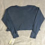 US VINTAGE Blue Long Sleeve Panama City Beach Crop Top Photo 4
