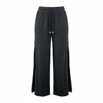 Black Wide Split Flowy Straight Beach Vacation Lounge 90s Pullon Boho Pants XS Photo 5